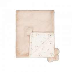 Mayoral Beige fur pom pom blanket Mayoral Beige fur pom pom blanket