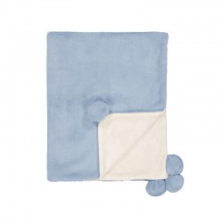 Mayoral Blue fur pom pom blanket Mayoral Blue fur pom pom blanket