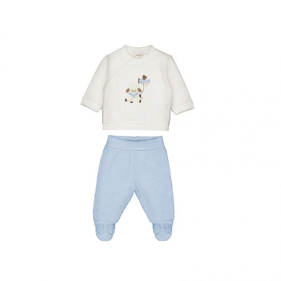 Mayoral Cream Sweater + Blue cord trouser set 