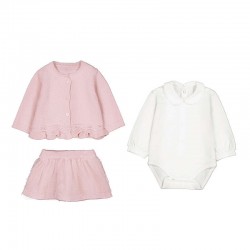 Mayoral 3 piece cardigan and skirt set 