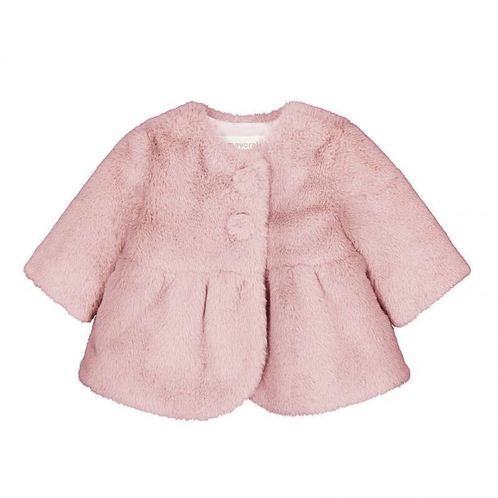 Mayoral Pink fur coat 