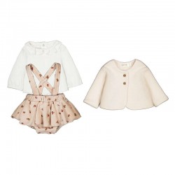 Mayoral Cream top cardi and pant set 