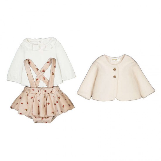 Mayoral Cream top cardi and pant set 