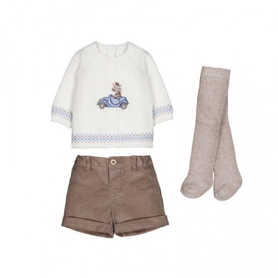 Mayoral Cream jumper short and socks set 
