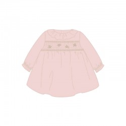 Mayoral Pink velvet smock dress Mayoral Pink velvet smock dress