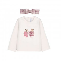 Mayoral Cream flower top with headband + legging