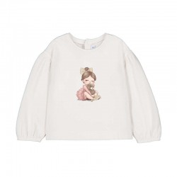 Mayoral White long sleeved top + cord trouser set 