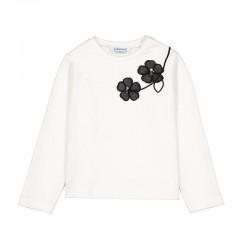 Mayoral Cream flower top with Black skort 