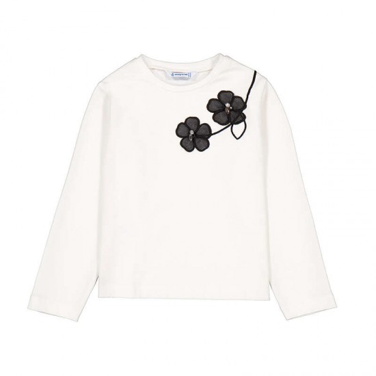 Mayoral Cream flower top with Black skort 