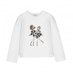 Mayoral Cream black sequin top 