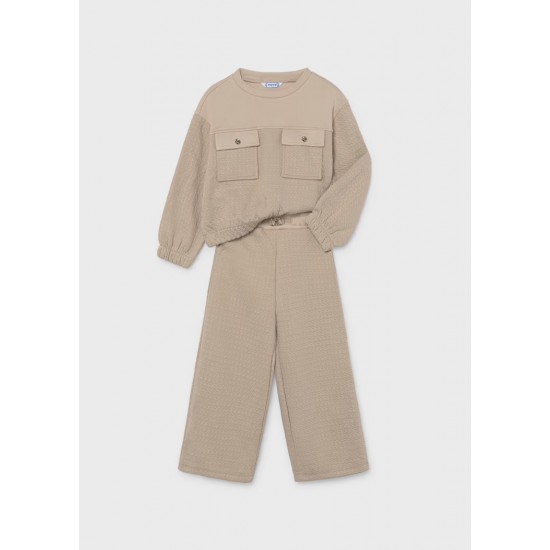 Mayoral Beige sweater + trouser set