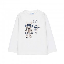 Mayoral Cream long sleeved Robot top 
