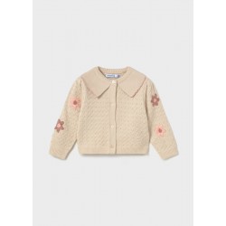 Mayoral Cream/Beige flower knit cardigan Mayoral Cream/Beige flower knit cardigan