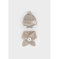 Mayoral Beige fur hat and collard scarf Mayoral Beige fur hat and collard scarf