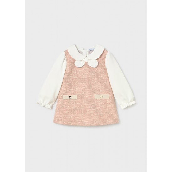 Mayoral Pink tweed pinafore 