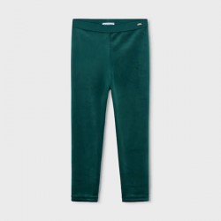 Mayoral Cream top + Green velour leggings 
