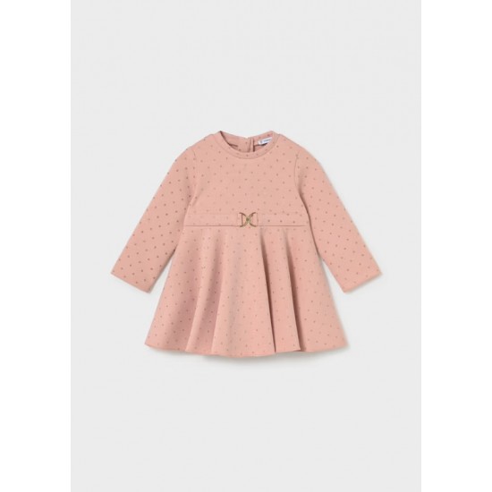 Mayoral Pink/Gold dotty belt dress 