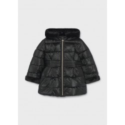 Mayoral Black fur hooded jacket