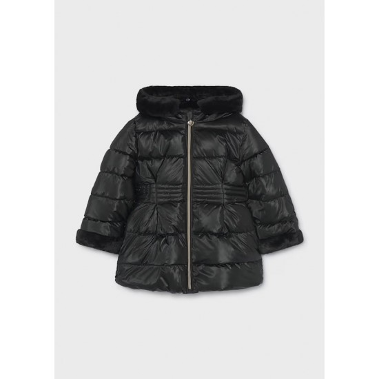 Mayoral Black fur hooded jacket Mayoral Black fur hooded jacket