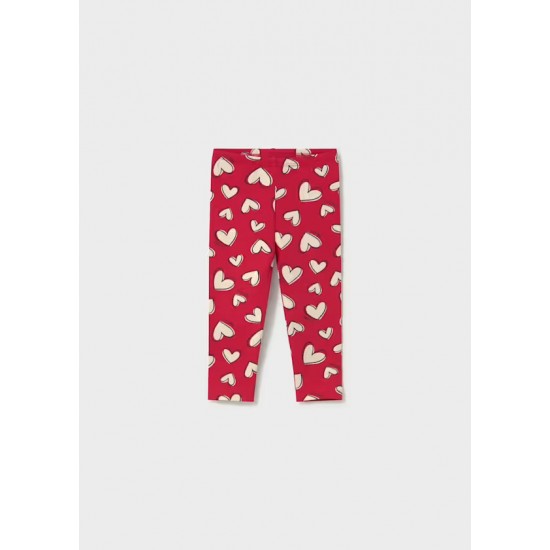 Mayoral Cream top with Red heart legging set 