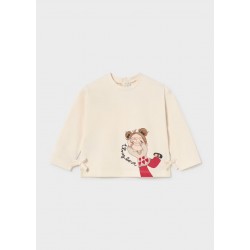 Mayoral Cream top with Red heart legging set 