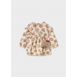 Mayoral Cream/Red pastry dress with croissant bag Mayoral Cream/Red pastry dress with croissant bag