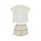 Mayoral Cream shirt + Checked shorts 