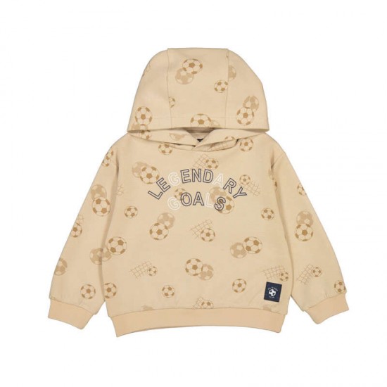 Mayoral Beige football print hoody + short set 