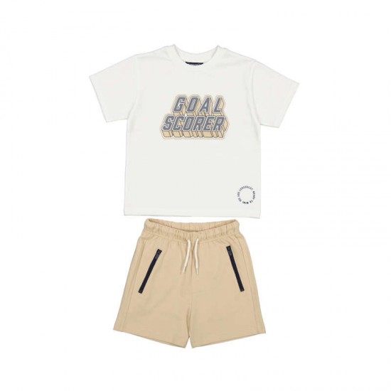 Mayoral White/Beige short set 