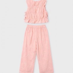 Mayoral Peach/Cream flower 2 piece set 