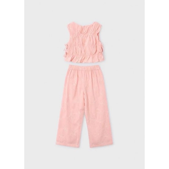 Mayoral Peach/Cream flower 2 piece set 