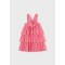 Mayoral Coral pink flare front bow dress