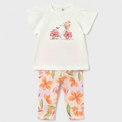 Mayoral Cream flower t-shirt + legging set 