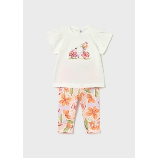 Mayoral Cream flower t-shirt + legging set 