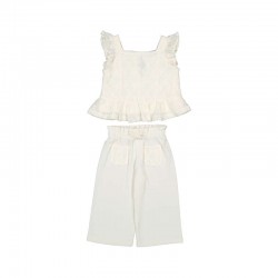 Mayoral Cream 2 piece flare trouser set 