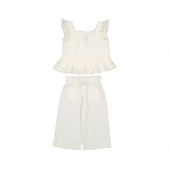 Mayoral Cream 2 piece flare trouser set 