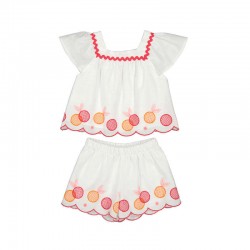 Mayoral White fruits 2 piece short set 