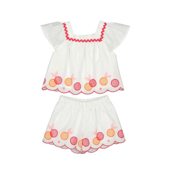 Mayoral White fruits 2 piece short set 
