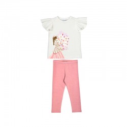 Mayoral Cream flower t-shirt + legging set 