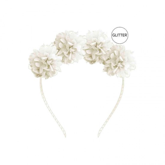Mayoral Cream/Gold dotty flower headband