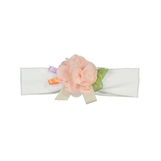 Mayoral Peach flower soft headband 