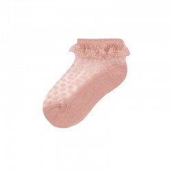 Mayoral Peach dotty frill socks 