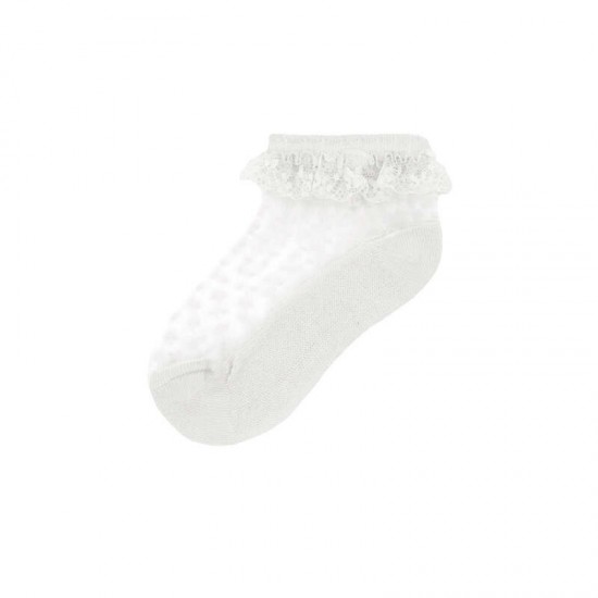 Mayoral Cream dotty frill socks 