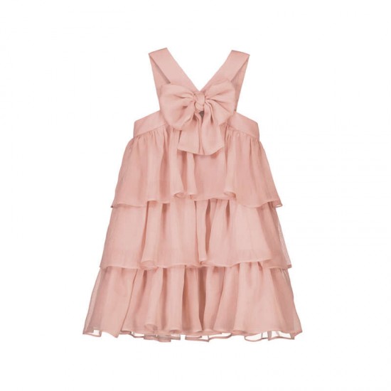 Mayoral Peach flare bow dress 