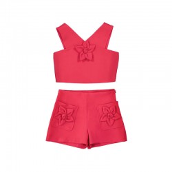 Mayoral Fuchsia Pink flower short set  