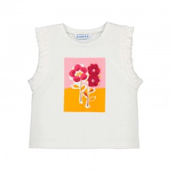 Mayoral Cream/multicoloured flower t-shirt 