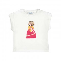 Mayoral Cream t-shirt + coral shorts 