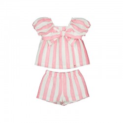Mayoral Pink/Cream stripe short set 
