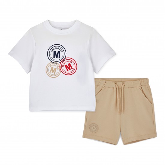 Mitch & Son White Preston soft short set 