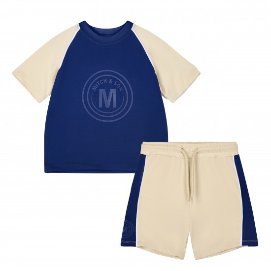 Mitch & Son Navy Phillip Poly soft short set 